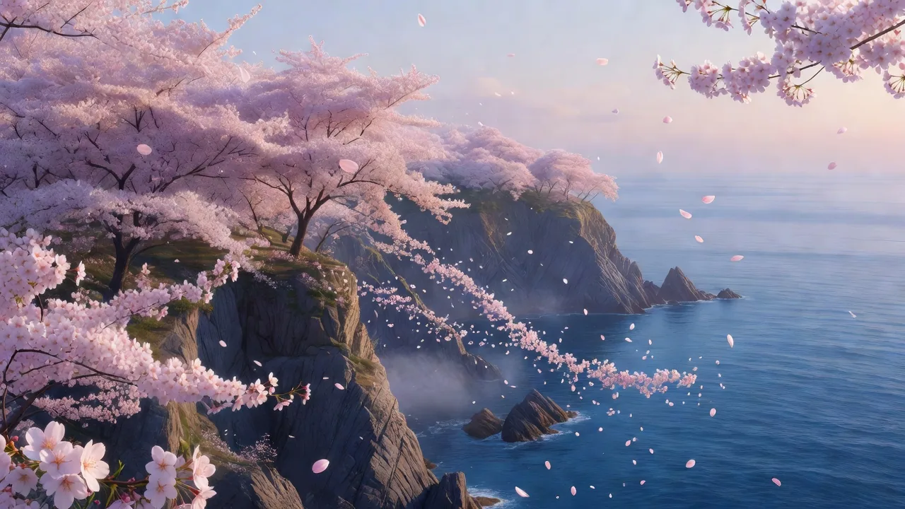 断崖の桜